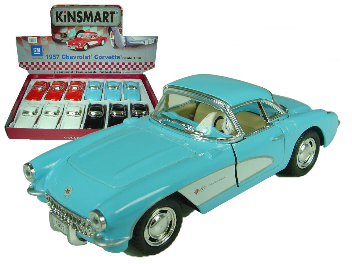 Blue Details about   1957 Chevrolet Corvette Kinsmart Diecast 1:34 Scale Lt 